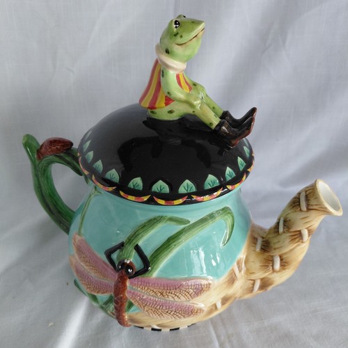 Frog and dragonfly teapot - and,