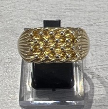 925 Sterling Silver Gold Plated Men’s Keeper Ring Size Y