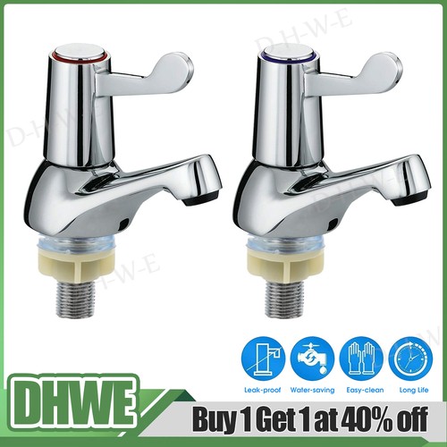 Pair lever basin sink taps - pair,