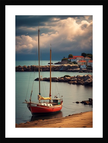 Dramatic vintage sailboat - dramatic,