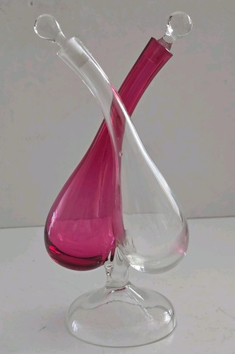 Vintage pink clear glass - pink, &