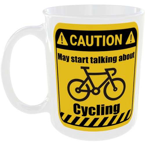 Cycling mug funny - caution, gift
