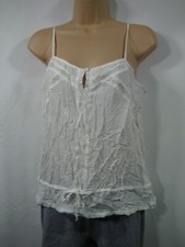 Princess Tam Tam Camisole Top Ivory Dotty Lace Trim Size S Good Condition