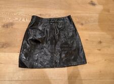 Topshop Club Party Black Pvc Mini Skirt UK 10