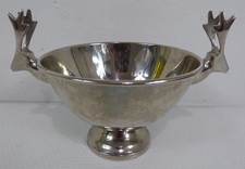 Silver Plated Stag Antler Handle Quaich Bowl 20cm Scottish Lodge Gift Decor