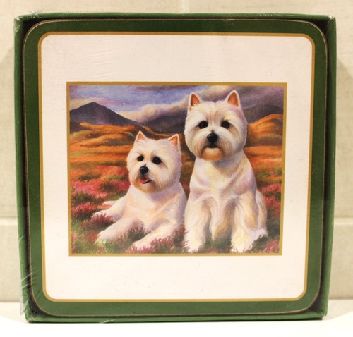 Set coasters with westie - 6,
