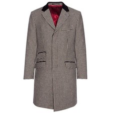 Merc Clothing Thornhill Houndstooth Overcoat . 46" Sale