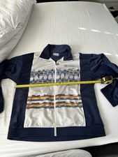 vintage sergio tacchini tracksuit top Medium Blue White Patterned 80s Casuals