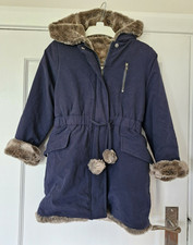 Girls Reversible Coat Faux Fur Soft  Warm Winter Hooded 6 years Lili Gaufrette