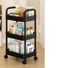 3 Tier Storage Trolley Cart on Wheels Kitchen Bathroom Laundry Rolling Rack New