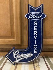 Ford Service Garage Sign Metal Arrow Vintage Style Wall Decor Tools Gas Oil Bar