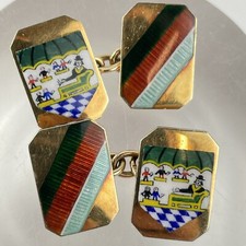 Vintage 9ct Yellow Gold Enamel