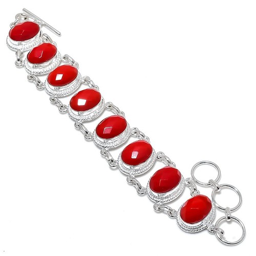 Red coral gemstone handmade - red,