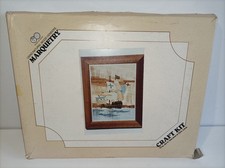 Vintage Marquetry Craft Kit 417 Galleon Ship Beginner Level Art Veneer