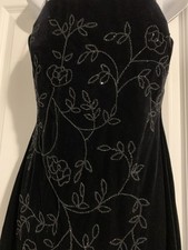 Vintage Black Velvet Beads Whemsigoth Fairy Dust Betsy & Adam, Mesh Layered Prom