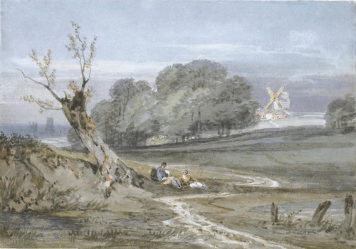 Turner landscape with mill - with,
