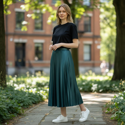 Zara pleated midi skirt small - pleated,