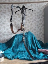 Brown full elasticated breastplate with running & standing martingale attachment