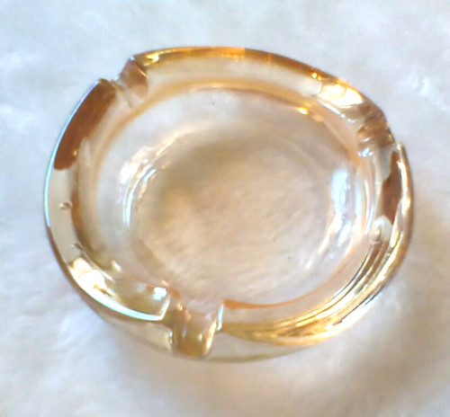 Vintage ashtray amber peach - ashtray,