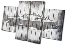 Aston Martin Shabby Chic Transportation MULTI Leinwand Wand Kunst Bild drucken