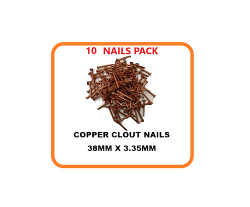 Copper clout nails 38mm - copper, x