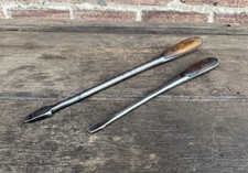 2 Vintage Large 16” & 11” Perfect Pattern Flathead Screwdriver Turnscrew Tool
