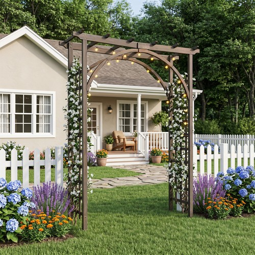 Flat top garden - garden, arch