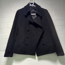 South Women's Black Pea Coat Jacket Size 12