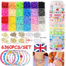 6360PCS/Set Clay Beads for Bracelet Making Kit Clay Flat Polymer Beads Jewellery