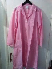 Ladies Nylon Overall NEW Alexandra Pink Gingham Long Sleeved pinny size 38" 