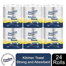 Freedom Rhino Super Strong & Absorbent MultiPurpose Kitchen Paper Roll, 24 Rolls