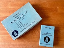 Britex Universal Microscope Kit Vintage 1960s, set of 12 specimen slides
