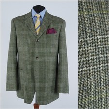 Check Jacket Blazer 46R UK Size BENVENUTO Mens Wool Cashmere Sport Coat Jacket