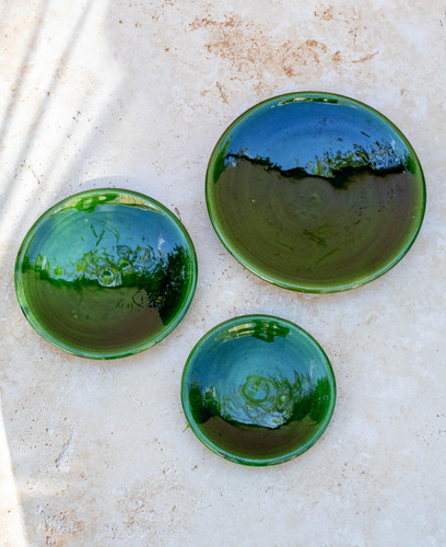 Tamegroute ceramic green plate - ceramic,