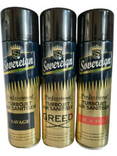 Sovereign Turbojet Air Sanitiser Freshener Spray Mix Pack Of 3 Rada Greed Savage