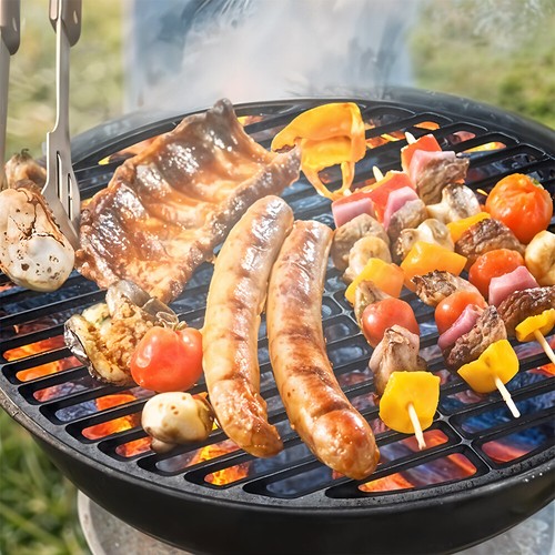 Round cast iron bbq - iron,