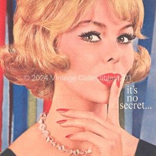 1962 Tangee Red Coral Nail Polish Lipstick Blond Lady photo art decor vintage ad