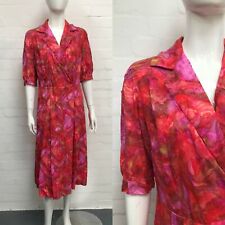 Vintage Pink Shirtwaister Dress 14 50's Floral Shirt Waist Original/True