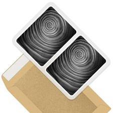 2 x Rectangle Stickers 10cm BW