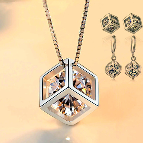 Cube stone pendant 925 - cube,