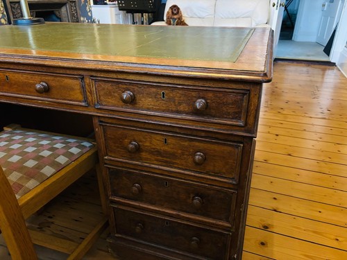 Antique oak partner desk - partner’s,