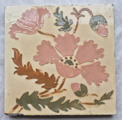 Antique tile pink - , barbotine