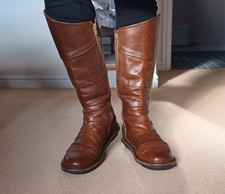 Trippen Designer Long Brown Boots Size 38. All Leather, Stunning Condition