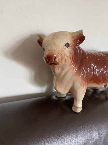 Ceramic hereford bull figure - hereford,