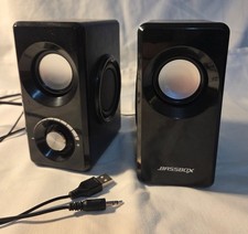 Bassbox USB speakers - volume control on the front. In full working order 