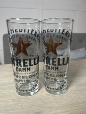 Estrella Damm One Pint 20oz Beer Glasses x2