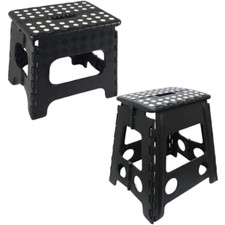 B4E Super Strong Plastic Small 9 Inch and Large 15 Inch Folding Step Stool
