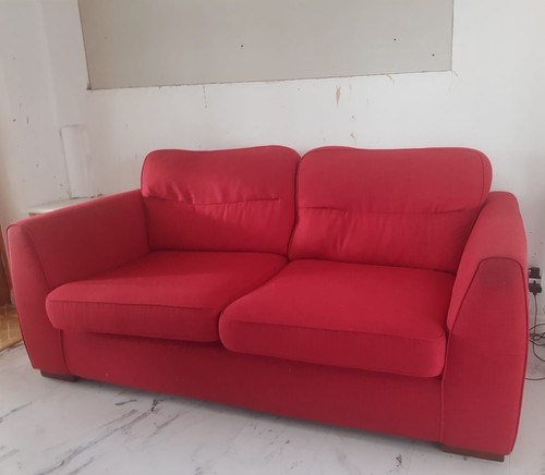 Red seater fabric - fabric, sofa's