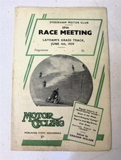 LAYHAM'S GRASS TRACK Official Motorcycle Programme 4 Jun 1939 Sydenham