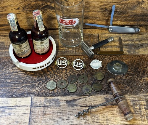 Vintage junk drawer - junk, pepsi